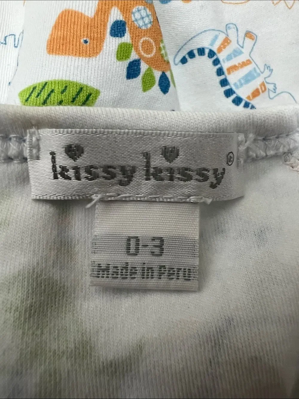 Kissy Kissy one piece dinosaur print and embroidered Pima cotton romper